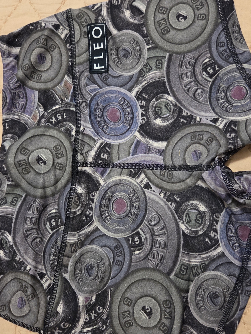 Fleo Women’s Athletic Shorts — Black, Gray, Purple Accents - Picture 3 of 3